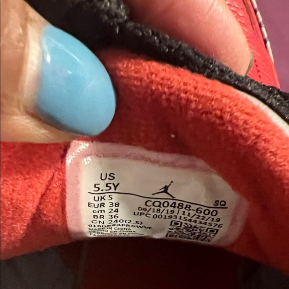 Jordan Women's Red and Gray Sneakers - Picture 6 of 6